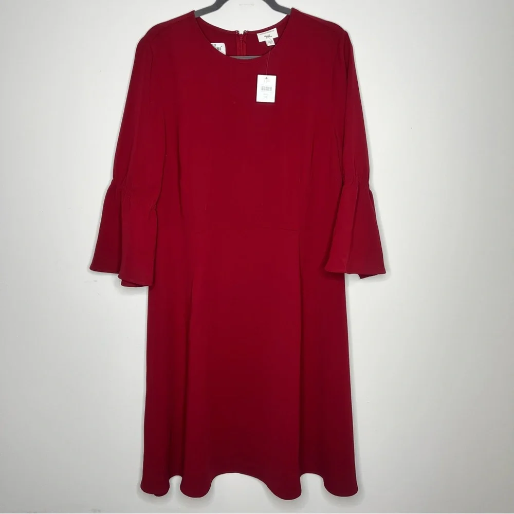Christian Siriano for J. Jill Red Midi Dress, NWT - Picture 2 of 8